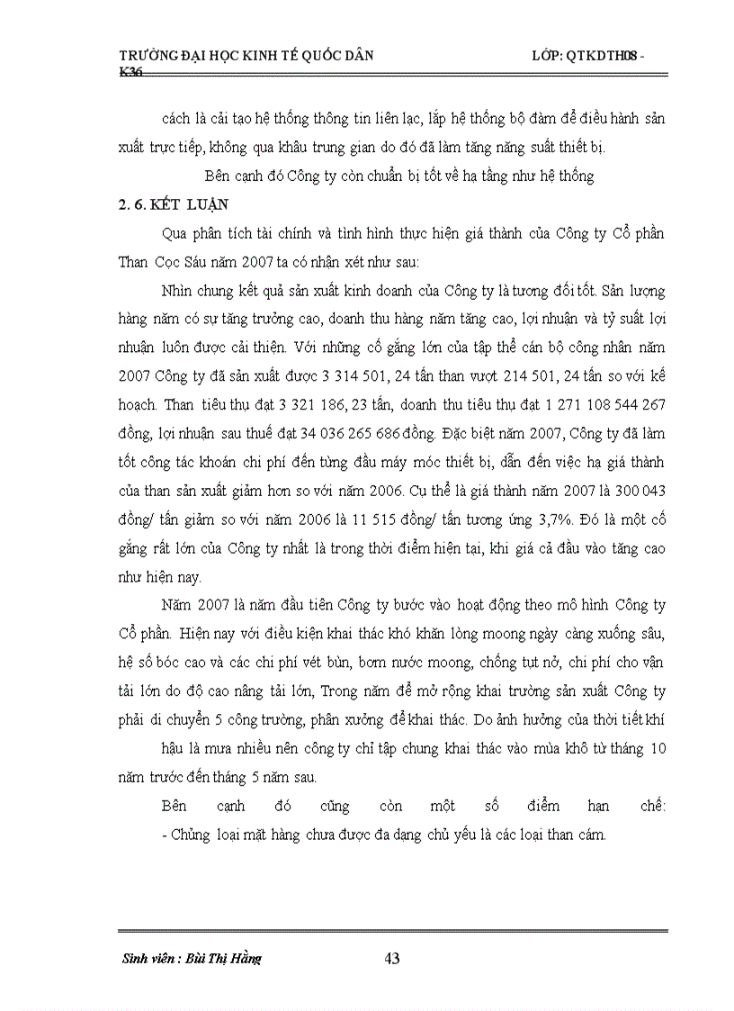 image for page Phân tích hoạt động sản xuất kinh doanh của Công ty cổ phần Than Cọc Sáu-TKV làm chuyên đề thực tập tốt nghiệp của mình
