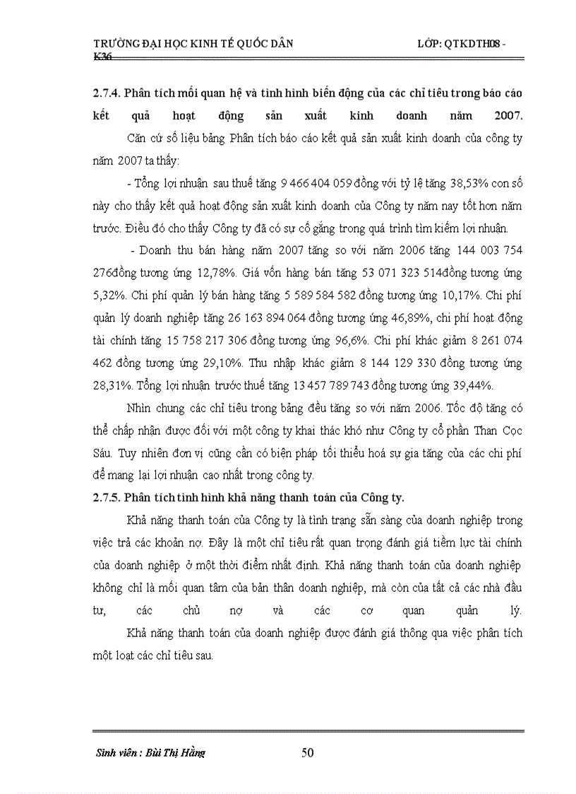 image for page Phân tích hoạt động sản xuất kinh doanh của Công ty cổ phần Than Cọc Sáu-TKV làm chuyên đề thực tập tốt nghiệp của mình