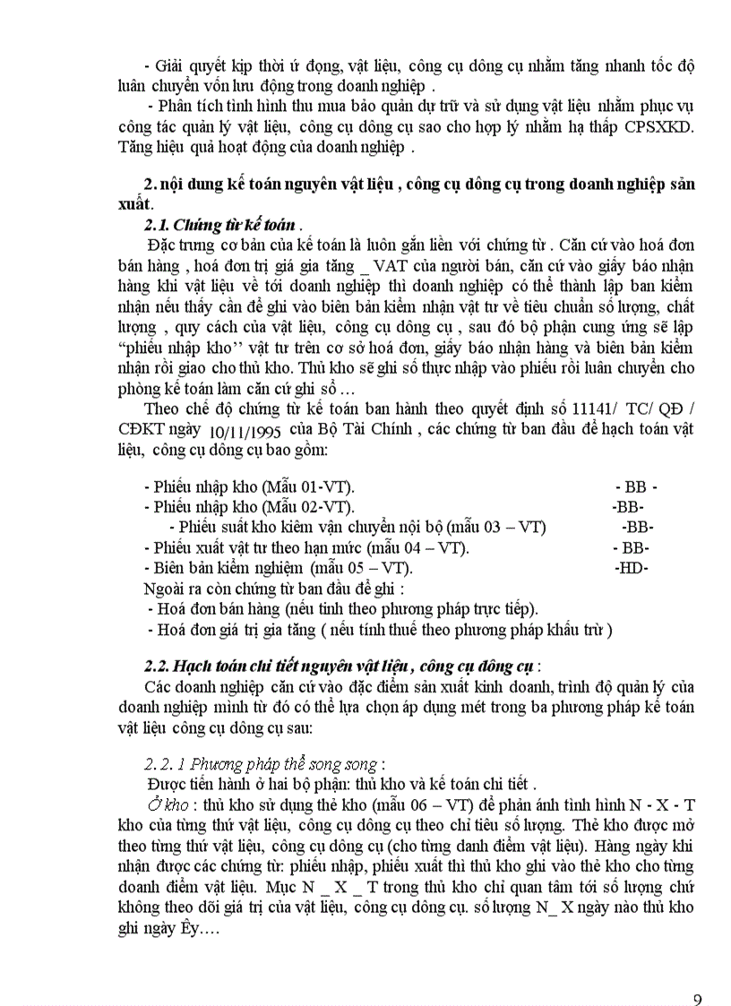 image for page Tổ chức kế toán nguyên vật liệu, công cụ, dụng cụ tại công ty Vit