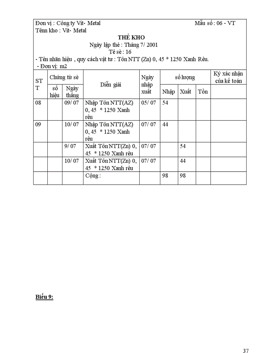 image for page Tổ chức kế toán nguyên vật liệu, công cụ, dụng cụ tại công ty Vit