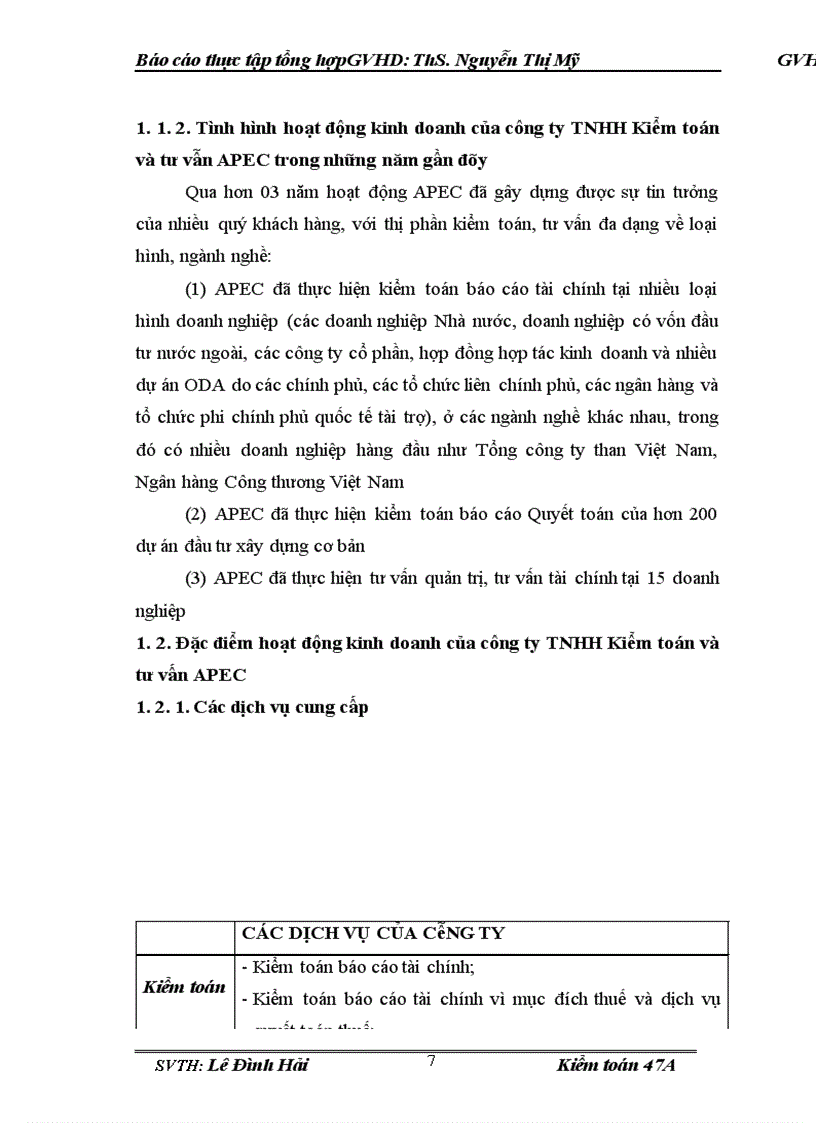 image for page Báo cáo thực tập tại Công ty TNHH Kiểm toán và tư vấn APEC