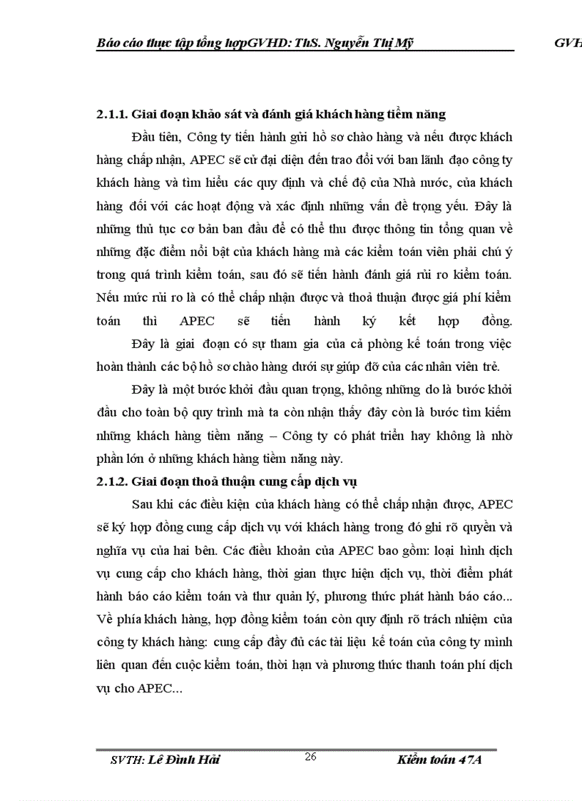 image for page Báo cáo thực tập tại Công ty TNHH Kiểm toán và tư vấn APEC