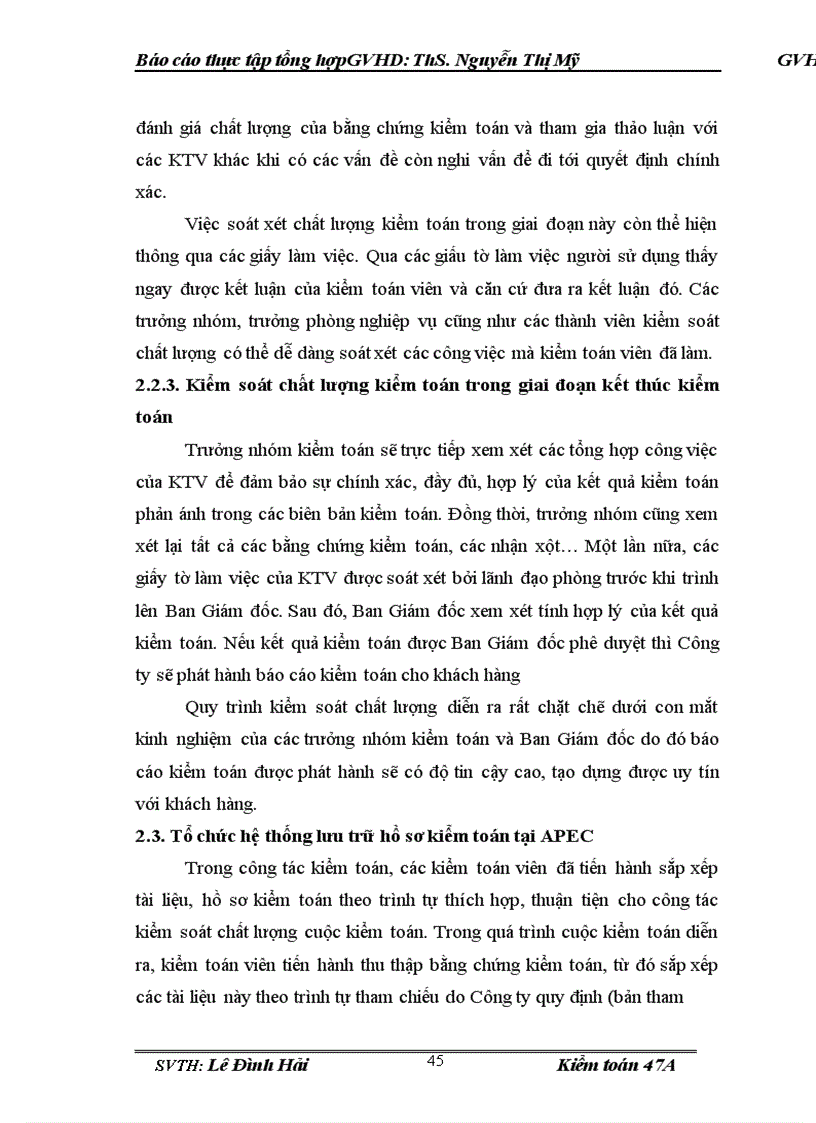 image for page Báo cáo thực tập tại Công ty TNHH Kiểm toán và tư vấn APEC