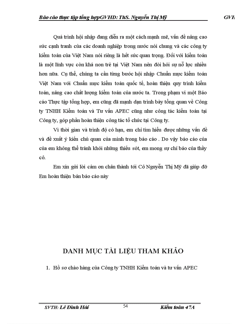 image for page Báo cáo thực tập tại Công ty TNHH Kiểm toán và tư vấn APEC
