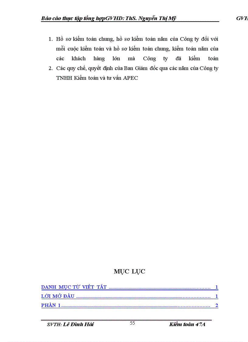 image for page Báo cáo thực tập tại Công ty TNHH Kiểm toán và tư vấn APEC