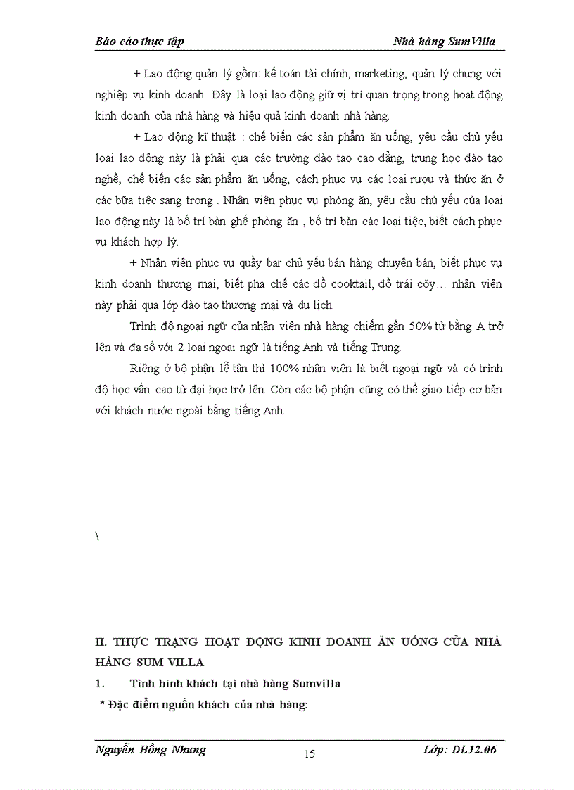 image for page Thực trạng và các giải pháp hoàn thiện dịch vụ kinh doanh của Nhà hàng SumVilla