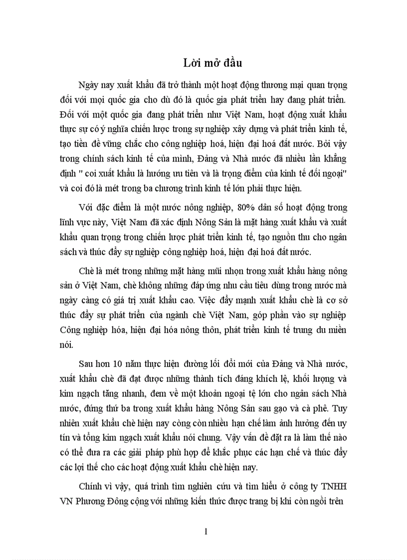 image for page Một số giải pháp đẩy mạnh xuất khẩu chè ở Công ty TNHH VN Phương Đông