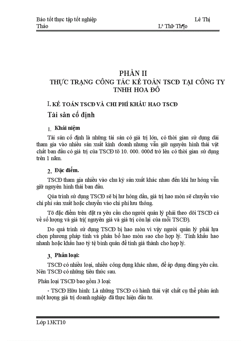 image for page Tổ chức công tác hạch toán kế toán tài sản cố định tại công ty tnhh hoa đô