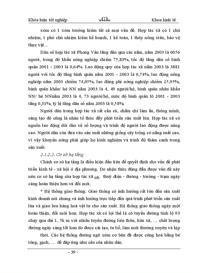 image for page Thực trạng và những giải pháp khuyến nông nhằm nâng cao hiệu quả sản xuất lúa của hợp tác xã Phong Vân - huyện Ba Vì - tỉnh Hà Tây