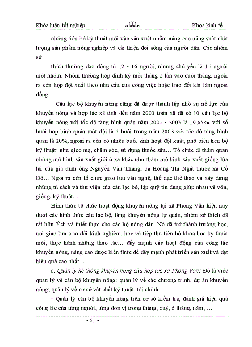 image for page Thực trạng và những giải pháp khuyến nông nhằm nâng cao hiệu quả sản xuất lúa của hợp tác xã Phong Vân - huyện Ba Vì - tỉnh Hà Tây