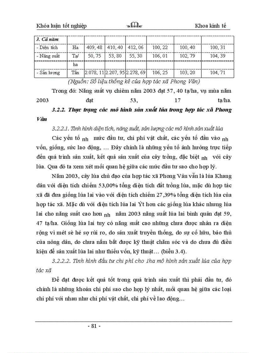 image for page Thực trạng và những giải pháp khuyến nông nhằm nâng cao hiệu quả sản xuất lúa của hợp tác xã Phong Vân - huyện Ba Vì - tỉnh Hà Tây