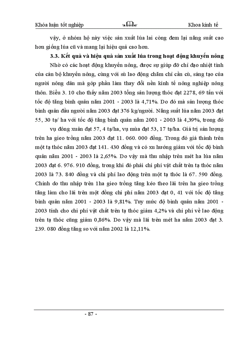 image for page Thực trạng và những giải pháp khuyến nông nhằm nâng cao hiệu quả sản xuất lúa của hợp tác xã Phong Vân - huyện Ba Vì - tỉnh Hà Tây