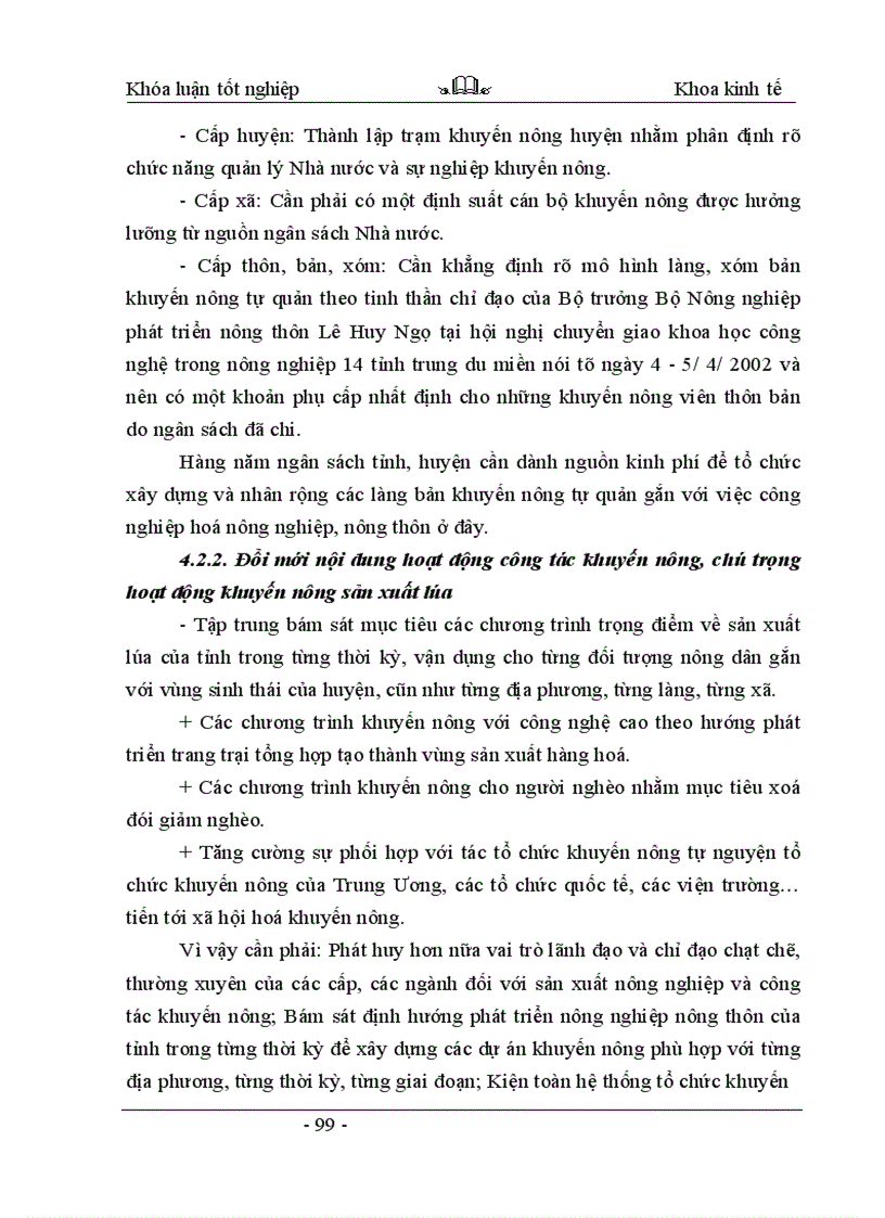 image for page Thực trạng và những giải pháp khuyến nông nhằm nâng cao hiệu quả sản xuất lúa của hợp tác xã Phong Vân - huyện Ba Vì - tỉnh Hà Tây