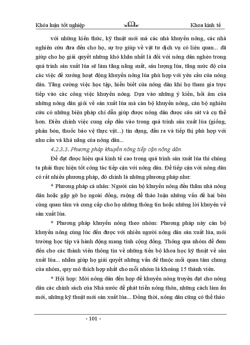 image for page Thực trạng và những giải pháp khuyến nông nhằm nâng cao hiệu quả sản xuất lúa của hợp tác xã Phong Vân - huyện Ba Vì - tỉnh Hà Tây