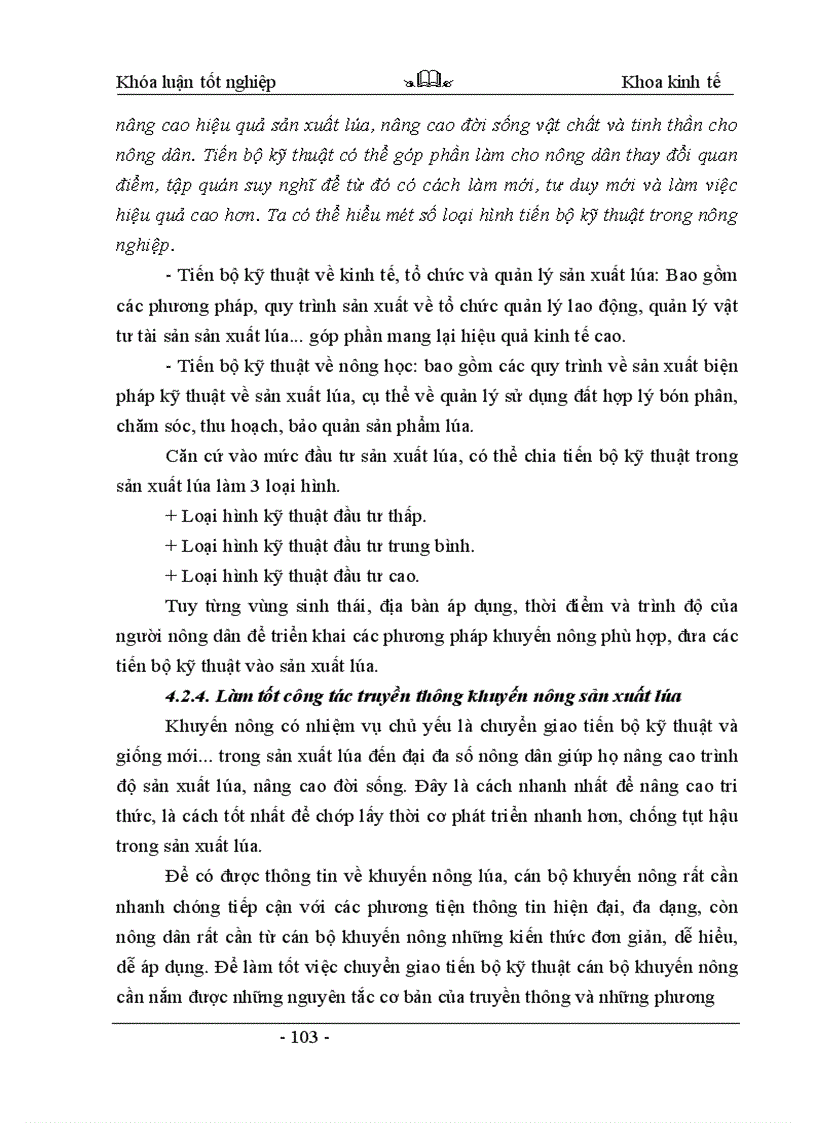 image for page Thực trạng và những giải pháp khuyến nông nhằm nâng cao hiệu quả sản xuất lúa của hợp tác xã Phong Vân - huyện Ba Vì - tỉnh Hà Tây