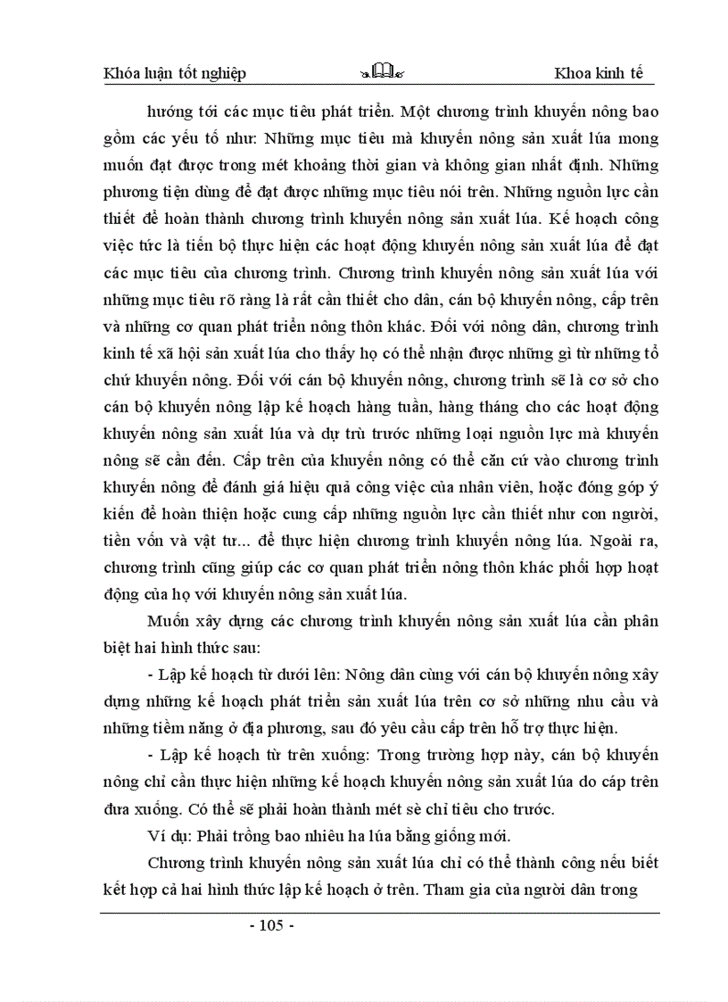 image for page Thực trạng và những giải pháp khuyến nông nhằm nâng cao hiệu quả sản xuất lúa của hợp tác xã Phong Vân - huyện Ba Vì - tỉnh Hà Tây