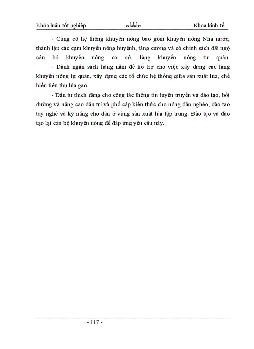 image for page Thực trạng và những giải pháp khuyến nông nhằm nâng cao hiệu quả sản xuất lúa của hợp tác xã Phong Vân - huyện Ba Vì - tỉnh Hà Tây