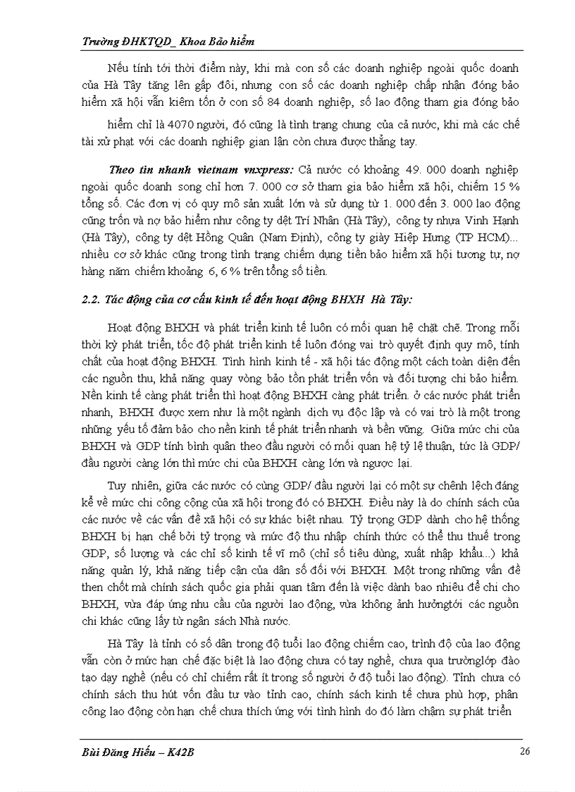 image for page Công tác thu của bảo hiểm xã hội hà tây, thực trạng và giải pháp