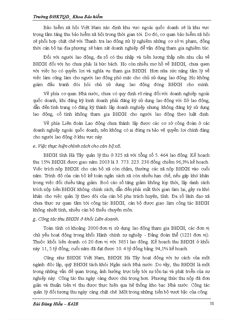 image for page Công tác thu của bảo hiểm xã hội hà tây, thực trạng và giải pháp