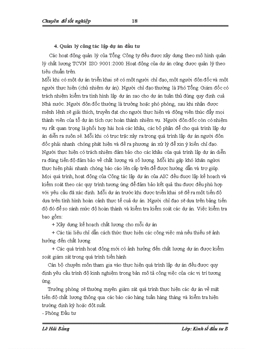 image for page Hoàn thiện công tác lập dự án đầu tư tại Công ty cổ phần Tiến bộ Quốc tế AIC