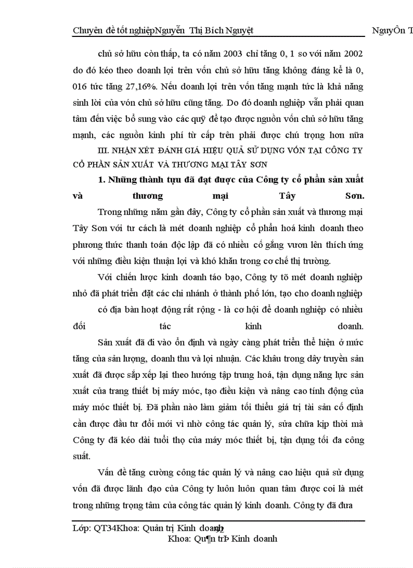 image for page Một số biện pháp nhằm nâng cao sử dụng vốn có hiệu quả tại Công ty cổ phần sản xuất và thương mại Tây Sơn
