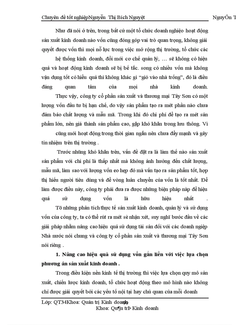 image for page Một số biện pháp nhằm nâng cao sử dụng vốn có hiệu quả tại Công ty cổ phần sản xuất và thương mại Tây Sơn