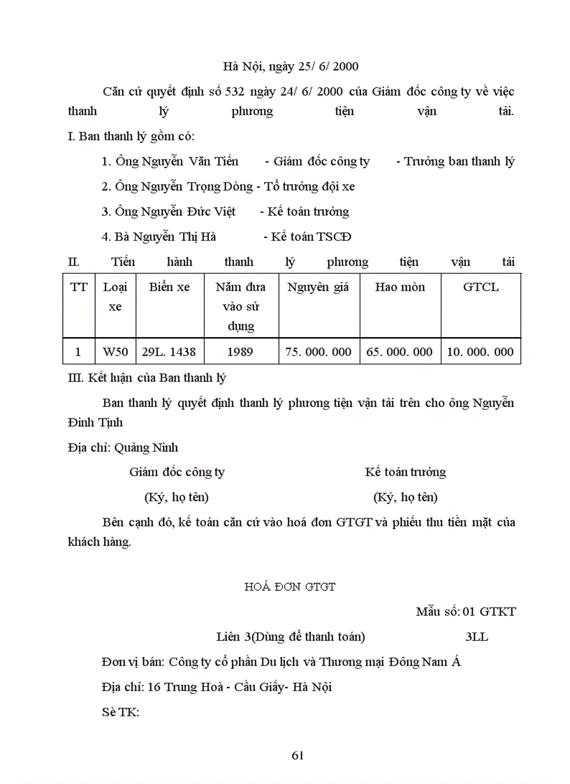 image for page Tổ chức hạch toán tài sản cố định với những vấn đề về quản lý và nâng cao hiệu quả sử dụng tài sản cố định tại Công ty cổ phần Du Lịch và Thương Mại Đông Nam á