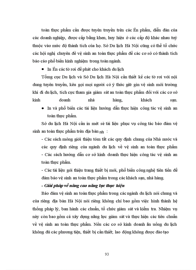 image for page Giải pháp nhằm đảm bảo vệ sinh an toàn thực phẩm trong các khách sạn trên địa bàn Hà Nội