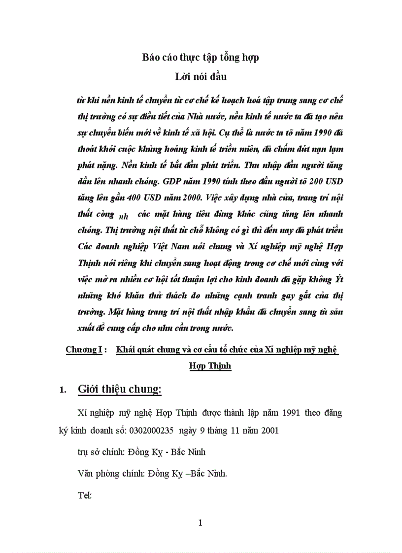 image for page Báo cáo thực tập tại Xí nghiệp mỹ nghệ Hợp Thịnh