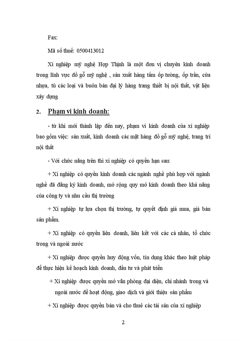 image for page Báo cáo thực tập tại Xí nghiệp mỹ nghệ Hợp Thịnh