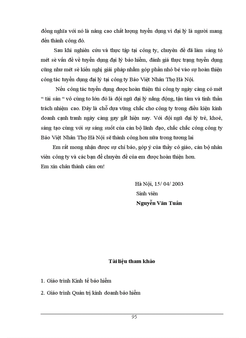 image for page Đánh giá hiệu quả công tác tuyển dụng đại lý tại Bảo Việt nhân thọ Hà Nội