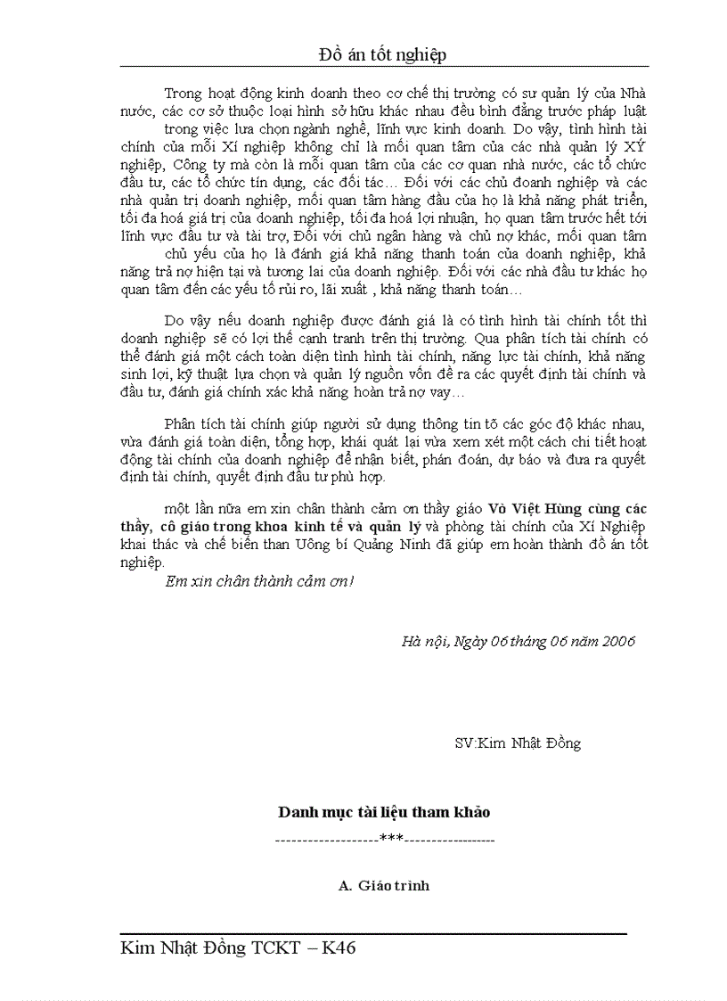 image for page Phân tích tình hình tài chính Xí Nghiệp Than Uông Bí Quảng Ninh