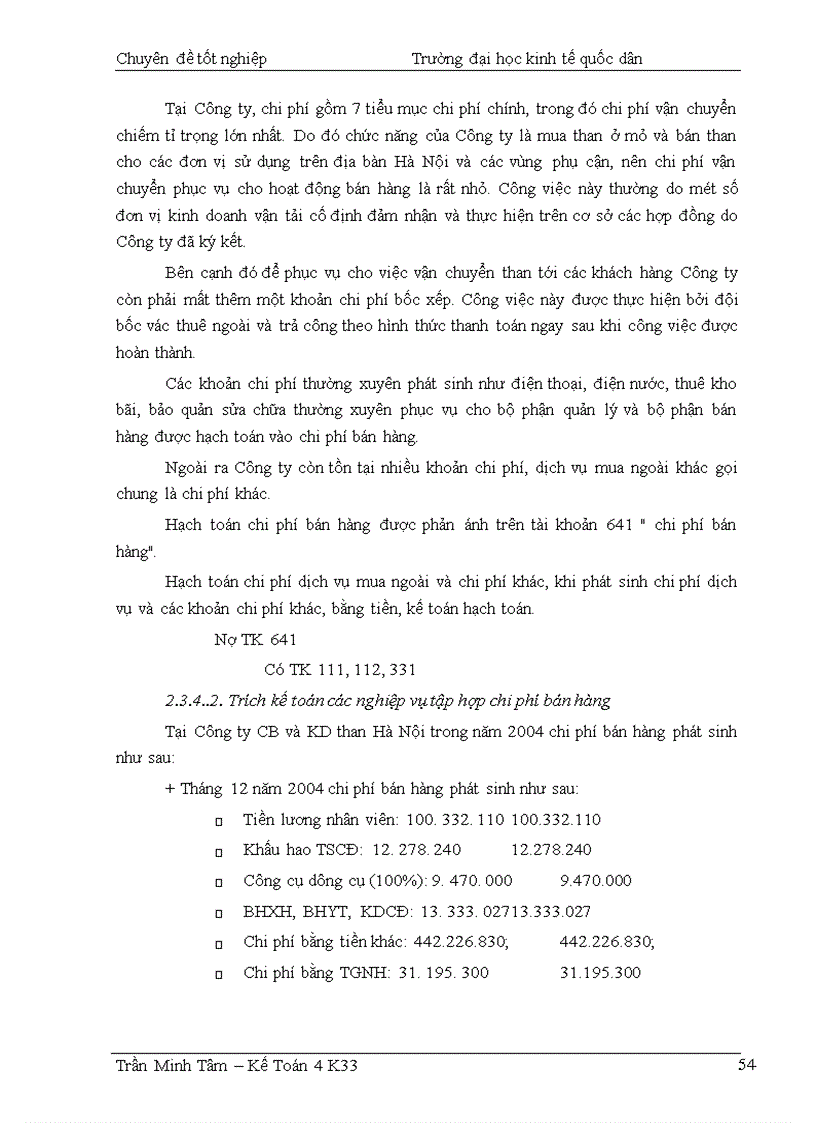 image for page Hoàn thiện hạch toán toán tiêu thụ thành phẩm & xác định kết quả tiêu thụ tại Công ty Chế biến và Kinh doanh than Hà Nội