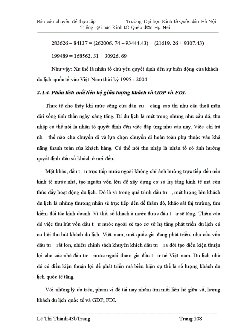 image for page Nghiên cứu thống kê khách du lịch quốc tế vào Việt Nam thời kỳ 1990 -2004 và dự đoán đến năm 2007