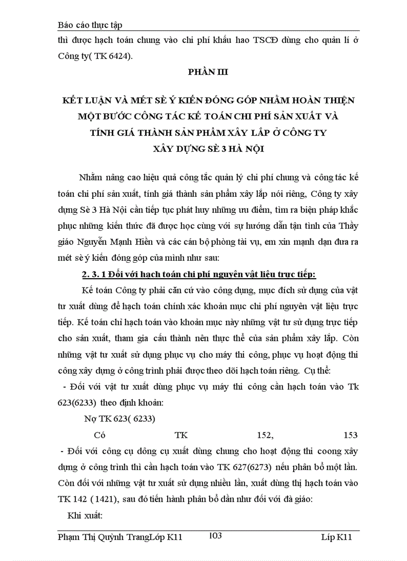 image for page Tìm hiểu công tác hạch toán chi phí sản xuất và tính giá thành sản phẩm công trình xây lắp tại công ty xây dựng số 3