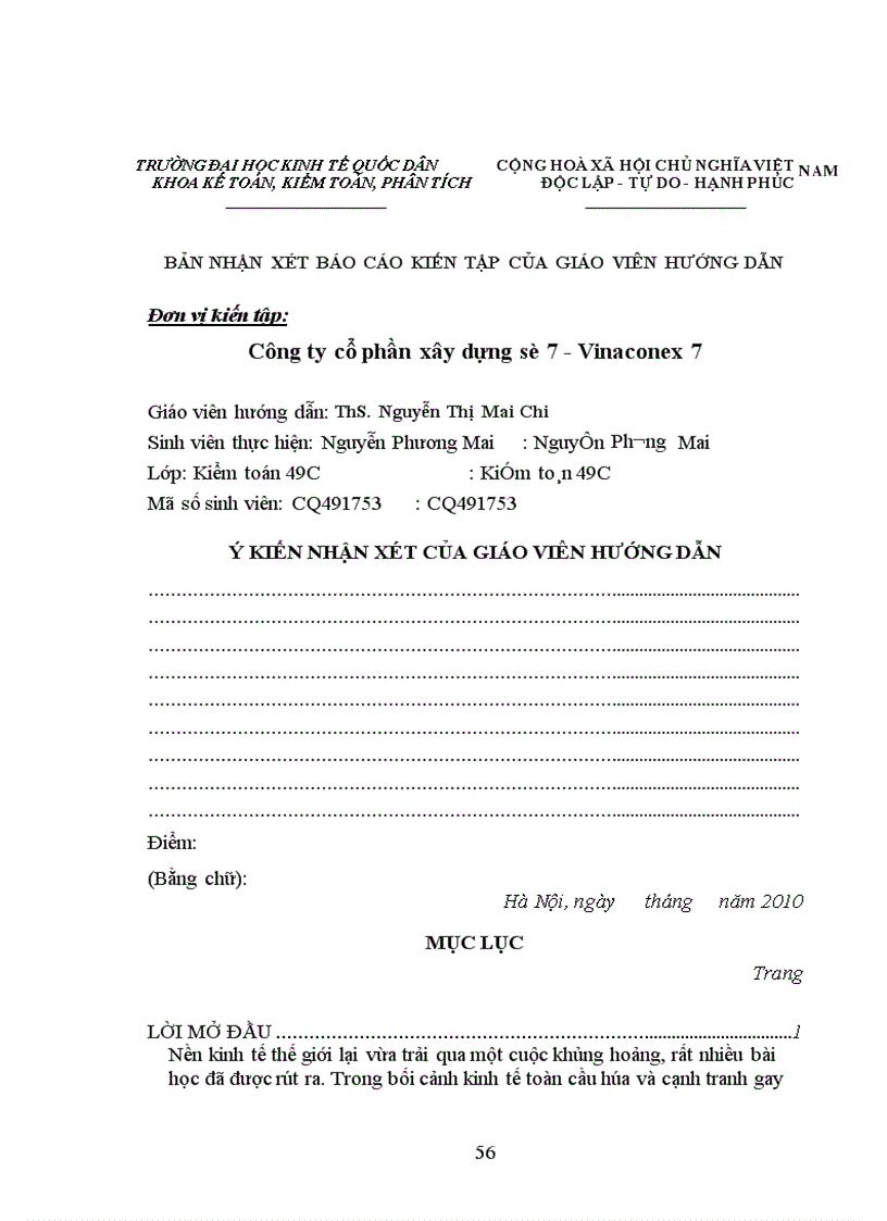 image for page Đánh giá thực trạng tổ chức kế toán tại công ty cổ phần xây dựng số 7 – Vinaconex 7