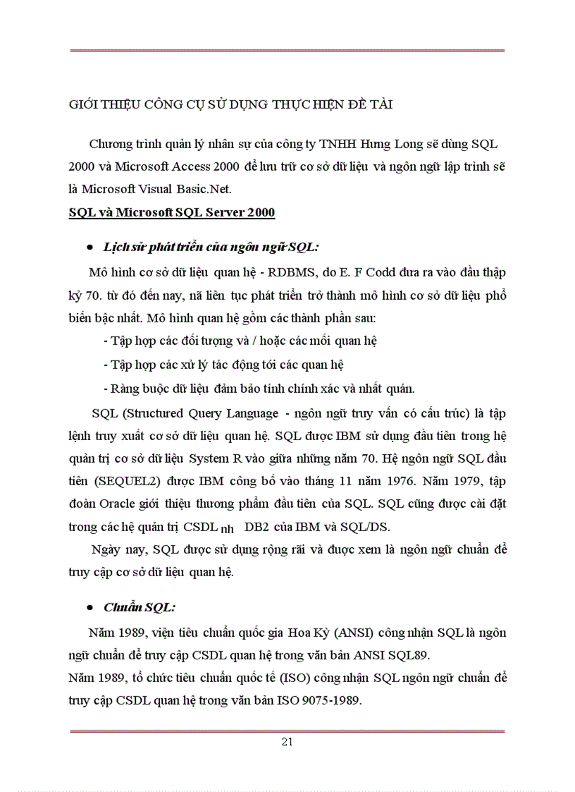 image for page Phân tích và thiết kế thống thông tin quản lý nhân sự tại công ty TNHH Hưng Long -