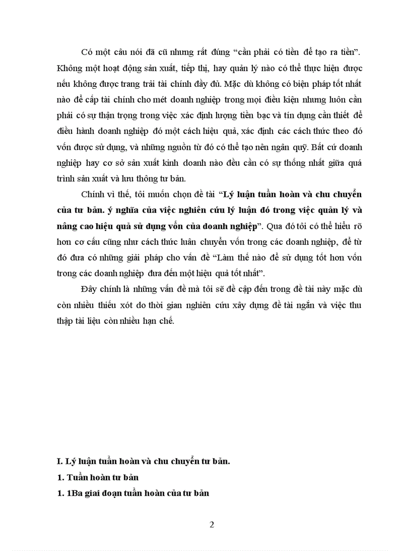 image for page Lý luận tuần hoàn và chu chuyển của tư bản.ý nghĩa của việc nghiên cứu lý luận đó trong việc quản lý và nâng cao hiệu quả sử dụng vốn của doanh nghiệp