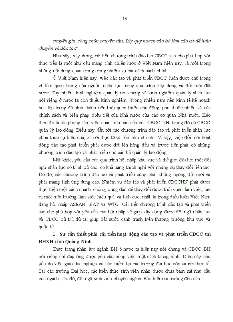image for page Một số giải pháp cải tiến hoạt động đào tạo và phát triển cán bộ công chức nhà nước tại BHXH tỉnh Quảng Ninh