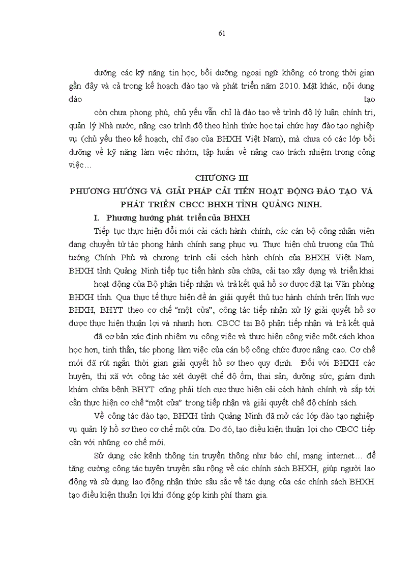 image for page Một số giải pháp cải tiến hoạt động đào tạo và phát triển cán bộ công chức nhà nước tại BHXH tỉnh Quảng Ninh