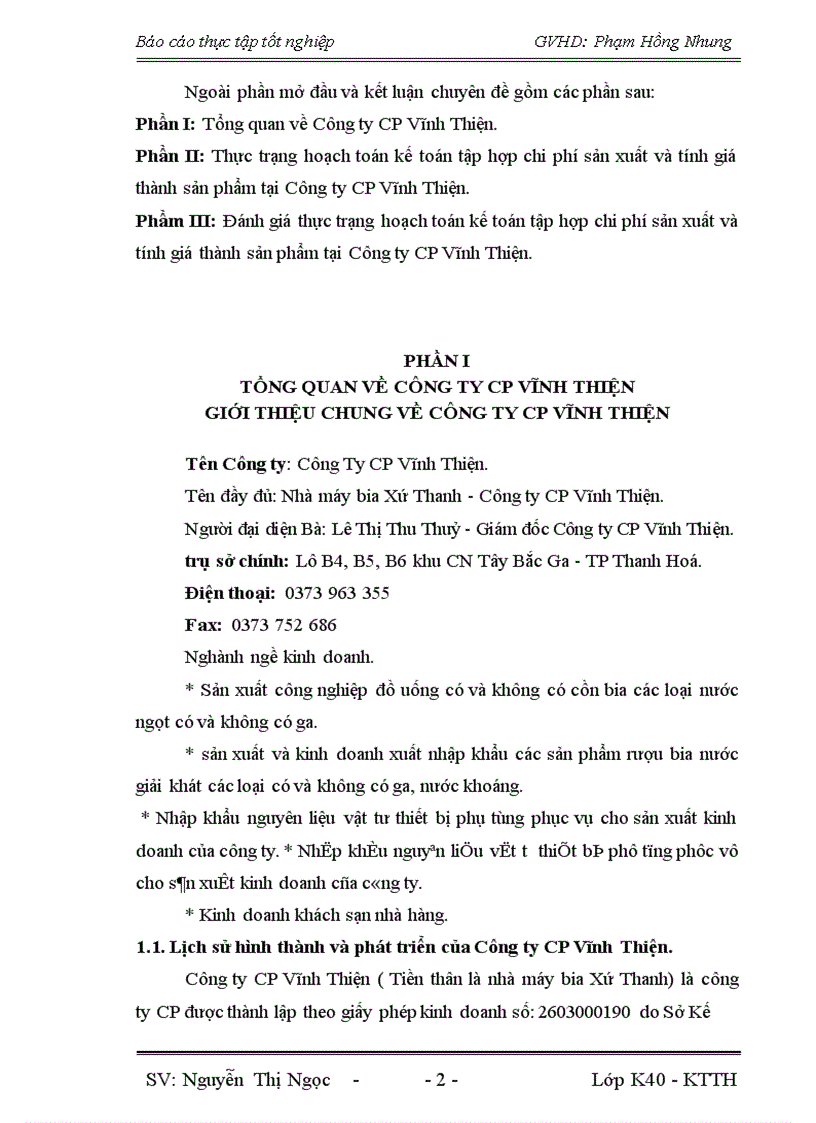 image for page Đánh giá thực trạng hoạch toán kế toán tập hợp chi phí sản xuất và tính giá thành sản phẩm tại Công ty CP Vĩnh Thiện
