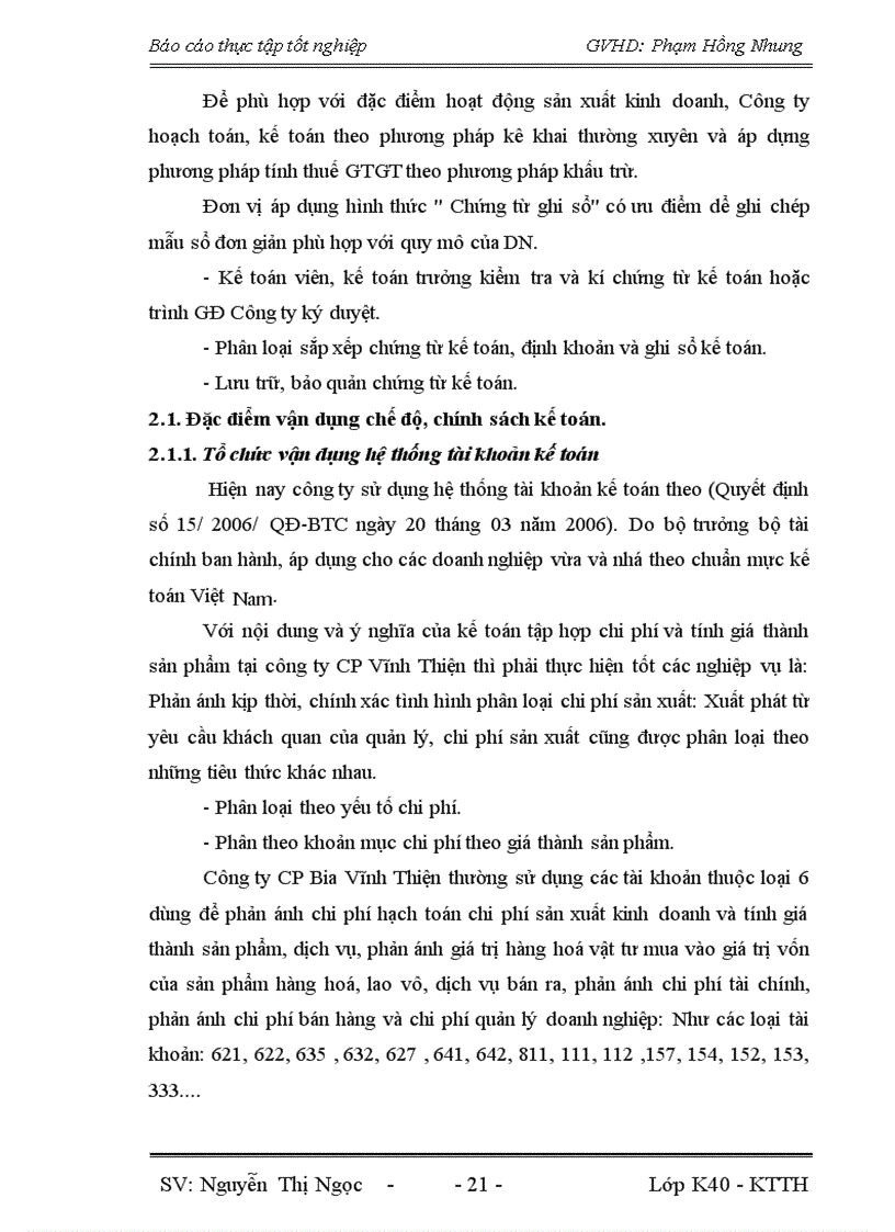 image for page Đánh giá thực trạng hoạch toán kế toán tập hợp chi phí sản xuất và tính giá thành sản phẩm tại Công ty CP Vĩnh Thiện