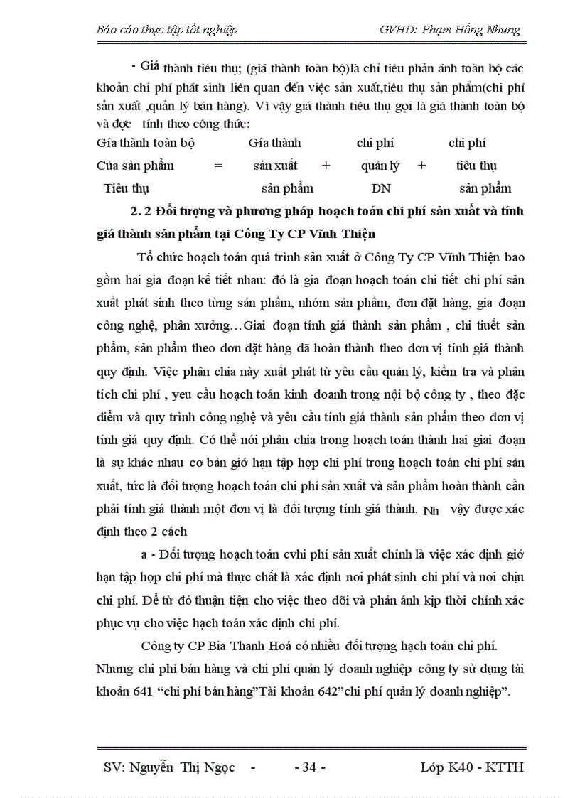 image for page Đánh giá thực trạng hoạch toán kế toán tập hợp chi phí sản xuất và tính giá thành sản phẩm tại Công ty CP Vĩnh Thiện