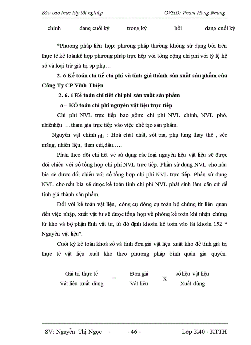 image for page Đánh giá thực trạng hoạch toán kế toán tập hợp chi phí sản xuất và tính giá thành sản phẩm tại Công ty CP Vĩnh Thiện