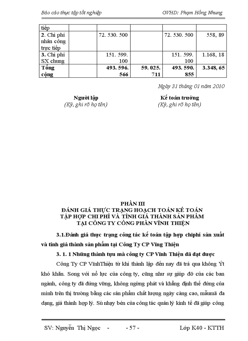 image for page Đánh giá thực trạng hoạch toán kế toán tập hợp chi phí sản xuất và tính giá thành sản phẩm tại Công ty CP Vĩnh Thiện