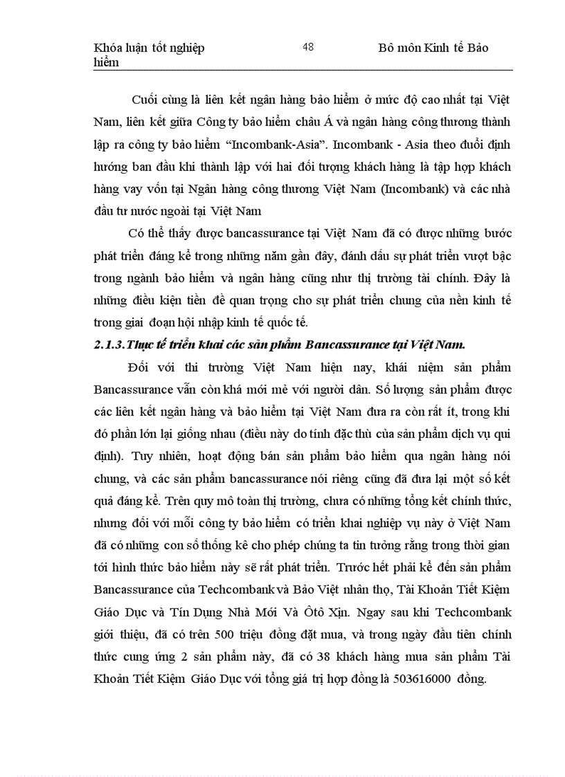 image for page Một số đề xuất phát triển hoạt động bancasurance tại công ty bảo hiểm ngân hàng đầu tư và phát triển Việt Nam (BIC)