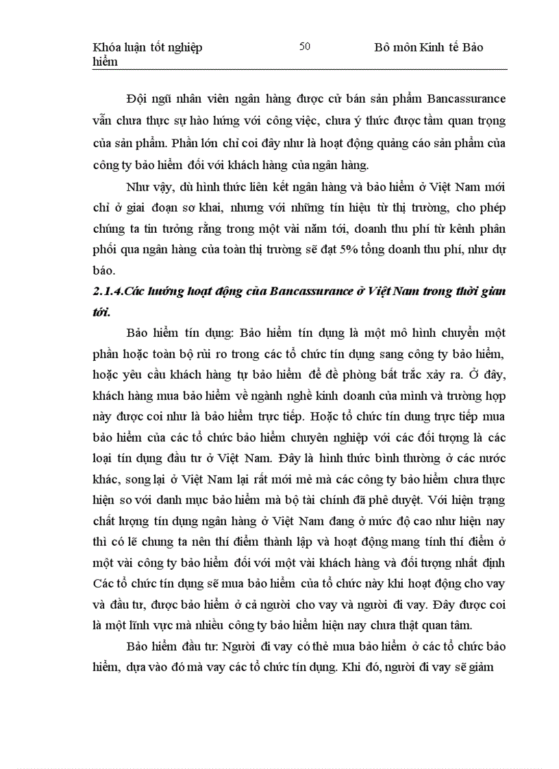 image for page Một số đề xuất phát triển hoạt động bancasurance tại công ty bảo hiểm ngân hàng đầu tư và phát triển Việt Nam (BIC)