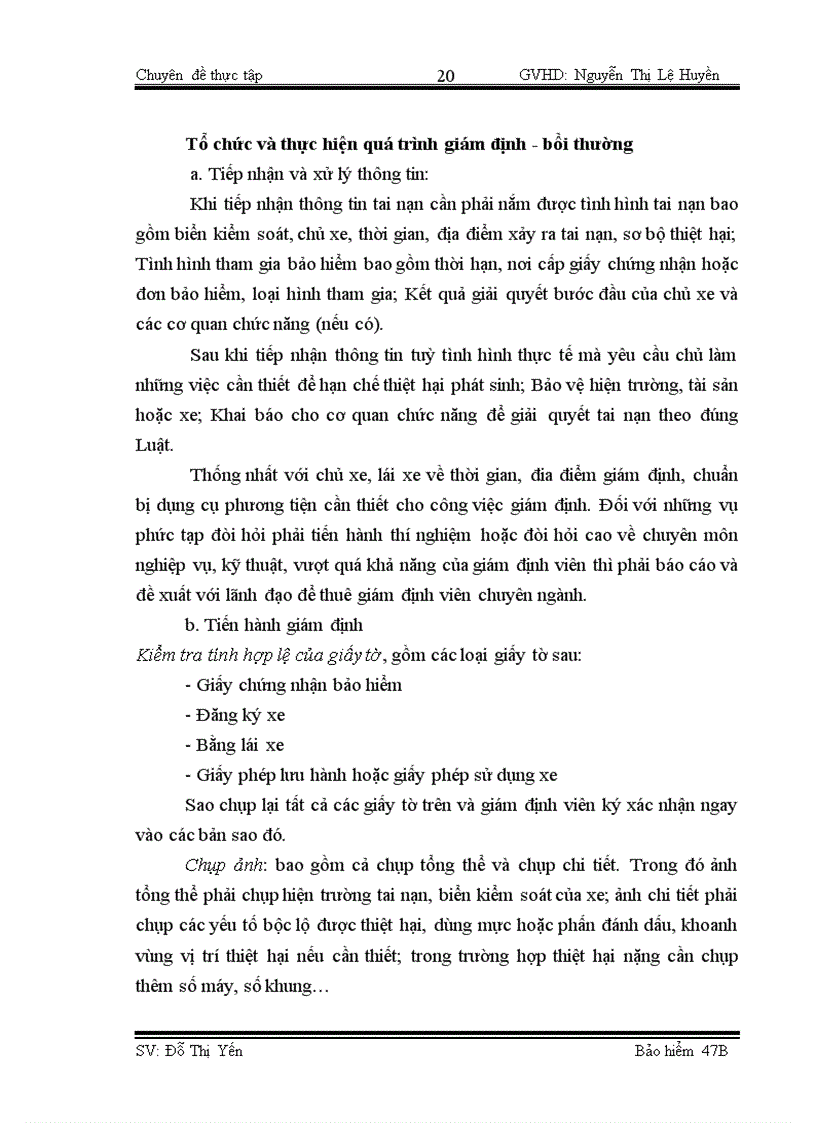 image for page Công tác giám định – bồi thường nghiệp vụ BH TNDS của chủ xe giới đối với người thứ ba tại BVHN