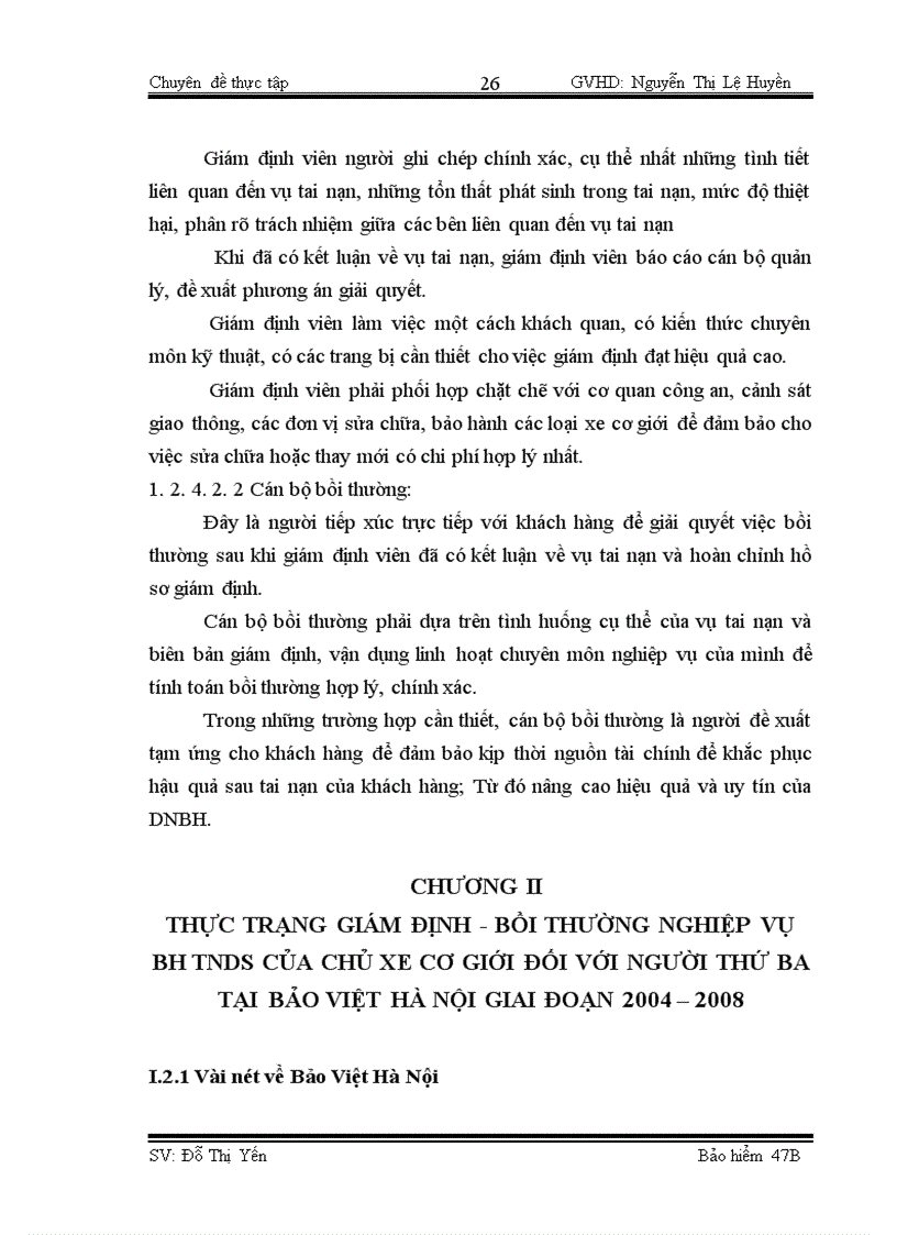 image for page Công tác giám định – bồi thường nghiệp vụ BH TNDS của chủ xe giới đối với người thứ ba tại BVHN