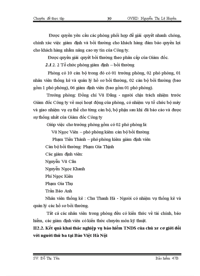 image for page Công tác giám định – bồi thường nghiệp vụ BH TNDS của chủ xe giới đối với người thứ ba tại BVHN